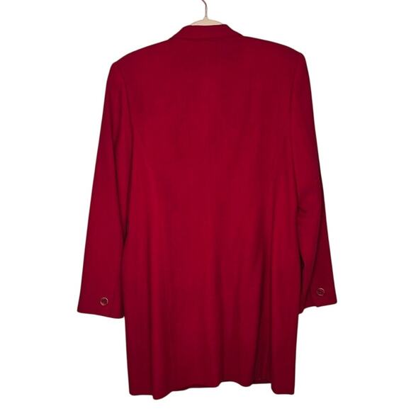 NORTON MCNAUGHTON Womens Sz 8 Red Vintage Button Blazer 100% Pure New Wool Lined - Picture 2 of 9